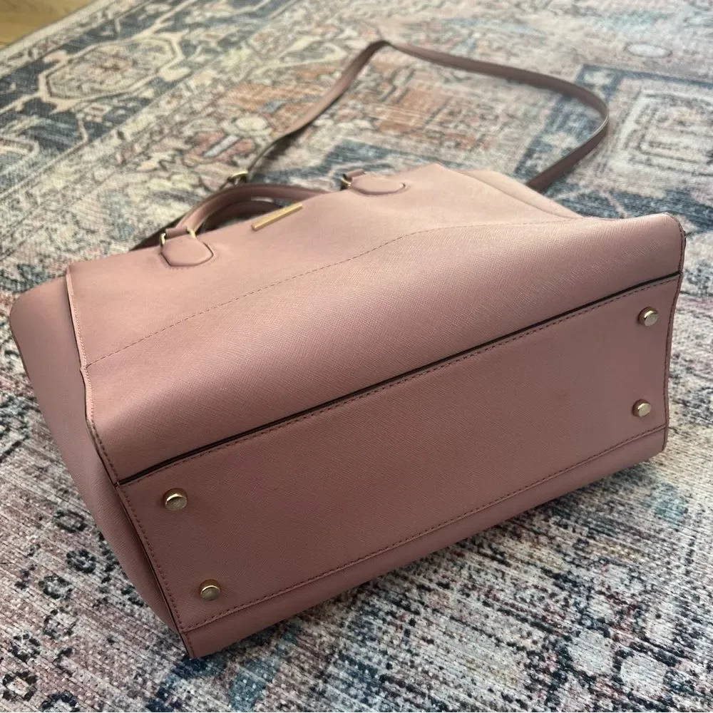 Kate Spade Hadlee Laurel Way Dusty Peony Pink Leather Handbag Purse Satchel